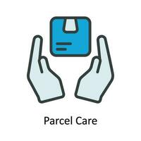 Parcel Care Vector  Fill outline Icon Design illustration. Shipping and delivery Symbol on White background EPS 10 File