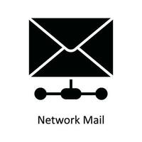 Network Mail  Vector Solid  Icon Design illustration. Network and communication Symbol on White background EPS 10 File