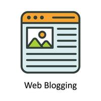 Web Blogging Vector   Fill outline  Icon Design illustration. Digital Marketing  Symbol on White background EPS 10 File