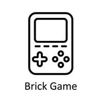 Brick Game Vector   outline Icon Design illustration. Multimedia Symbol on White background EPS 10 File