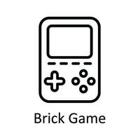 Brick Game Vector   outline Icon Design illustration. Multimedia Symbol on White background EPS 10 File