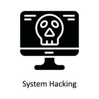 sistema hackear vector sólido icono diseño ilustración. ciber seguridad símbolo en blanco antecedentes eps 10 archivo