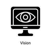 visión vector sólido icono diseño ilustración. ciber seguridad símbolo en blanco antecedentes eps 10 archivo