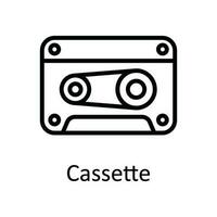 Cassette Vector   outline Icon Design illustration. Multimedia Symbol on White background EPS 10 File