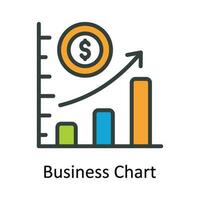 Business Chart Vector   Fill outline  Icon Design illustration. Digital Marketing  Symbol on White background EPS 10 File