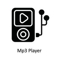 mp3 jugador vector sólido icono diseño ilustración. multimedia símbolo en blanco antecedentes eps 10 archivo