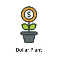 Dollar Plant Vector   Fill outline  Icon Design illustration. Digital Marketing  Symbol on White background EPS 10 File