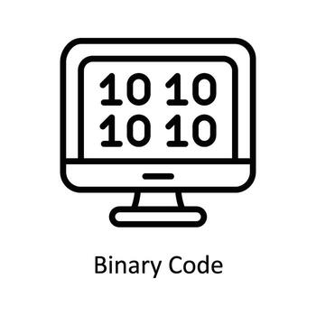 binario código vector contorno icono diseño ilustración. ciber seguridad símbolo en blanco antecedentes eps 10 archivo
