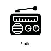 Radio  Vector Solid  Icon Design illustration. Network and communication Symbol on White background EPS 10 File