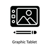 gráfico tableta vector sólido icono diseño ilustración. multimedia símbolo en blanco antecedentes eps 10 archivo