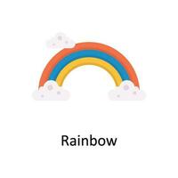 Rainbow Vector Flat Icon Design illustration. Nature and ecology Symbol on White background EPS 10 File