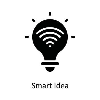 Smart Idea  Vector Solid  Icon Design illustration. Network and communication Symbol on White background EPS 10 File