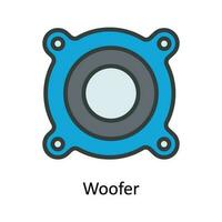 woofer vector llenar contorno icono diseño ilustración. multimedia símbolo en blanco antecedentes eps 10 archivo