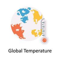 Global Temperature Vector Flat Icon Design illustration. Nature and ecology Symbol on White background EPS 10 File