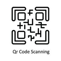 qr código exploración vector contorno icono diseño ilustración. ciber seguridad símbolo en blanco antecedentes eps 10 archivo