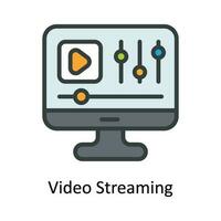 Video Streaming Vector  Fill outline Icon Design illustration. Multimedia Symbol on White background EPS 10 File