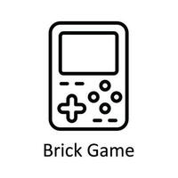 Brick Game Vector   outline Icon Design illustration. Multimedia Symbol on White background EPS 10 File