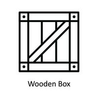 Wooden Box Vector   outline Icon Design illustration. Shipping and delivery Symbol on White background EPS 10 File