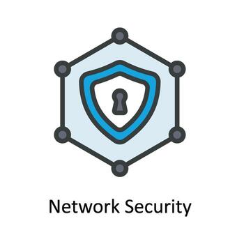 Network Security Vector Fill outline Icon Design illustration. Cyber security  Symbol on White background EPS 10 File