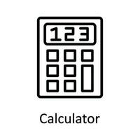 calculadora vector contorno icono diseño ilustración. educación símbolo en blanco antecedentes eps 10 archivo