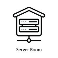 Server Room  Vector  outline Icon Design illustration. Network and communication Symbol on White background EPS 10 File