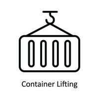 Container Lifting Vector   outline Icon Design illustration. Shipping and delivery Symbol on White background EPS 10 File