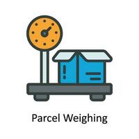 Parcel Weighing Vector  Fill outline Icon Design illustration. Shipping and delivery Symbol on White background EPS 10 File