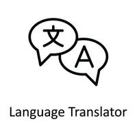 Language Translator Vector outline Icon Design illustration. Education Symbol on White background EPS 10 File