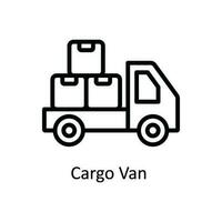 Cargo Van  Vector   outline Icon Design illustration. Shipping and delivery Symbol on White background EPS 10 File