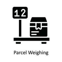 Parcel Weighing Vector   Solid Icon Design illustration. Shipping and delivery Symbol on White background EPS 10 File