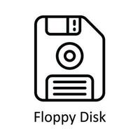 Floppy Disk Vector   outline Icon Design illustration. Multimedia Symbol on White background EPS 10 File