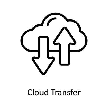 Cloud Transfer  Vector  outline Icon Design illustration. Network and communication Symbol on White background EPS 10 File