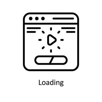 Loading  Vector  outline Icon Design illustration. Network and communication Symbol on White background EPS 10 File