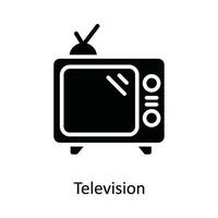 Television  Vector Solid  Icon Design illustration. Network and communication Symbol on White background EPS 10 File