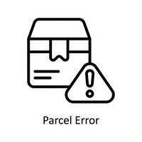 paquete o empaquetar error vector contorno icono diseño ilustración. Envío y entrega símbolo en blanco antecedentes eps 10 archivo