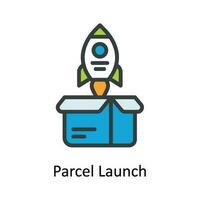 Parcel Launch Vector  Fill outline Icon Design illustration. Shipping and delivery Symbol on White background EPS 10 File