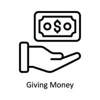 Giving Money Vector   outline Icon Design illustration. Shipping and delivery Symbol on White background EPS 10 File