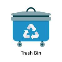 Trash Bin Vector Flat Icon Design illustration. Nature and ecology Symbol on White background EPS 10 File