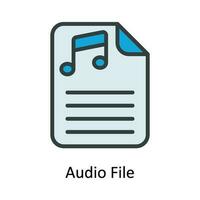 Audio File Vector  Fill outline Icon Design illustration. Multimedia Symbol on White background EPS 10 File