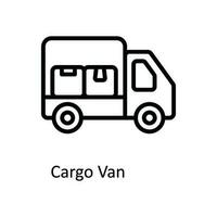 Cargo Van Vector   outline Icon Design illustration. Shipping and delivery Symbol on White background EPS 10 File