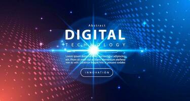 Abstract digital technology futuristic circuit blue orange background, Cyber science tech, Innovation communication future, Ai big data, internet network connection, Cloud hi-tech illustration vector