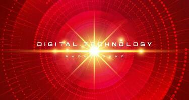 Abstract digital technology futuristic red background, Cyber information data science tech, Innovation communication future, Ai big data, internet network connection, Cloud hi-tech illustration vector