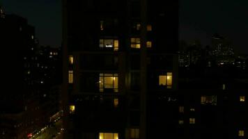 Cinematic aerial shot of real estate residential city buildings blocks video