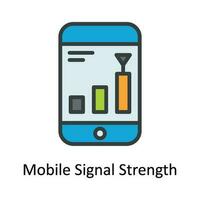 Mobile Signal Strength  Vector Fill outline Icon Design illustration. Network and communication Symbol on White background EPS 10 File