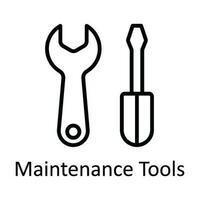 Maintenance Tools Vector   outline Icon Design illustration. Multimedia Symbol on White background EPS 10 File