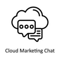 Cloud Marketing Chat Vector    outline  Icon Design illustration. Digital Marketing  Symbol on White background EPS 10 File