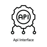 Api Interface  Vector  outline Icon Design illustration. Network and communication Symbol on White background EPS 10 File