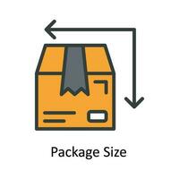 Package Size Vector  Fill outline Icon Design illustration. Shipping and delivery Symbol on White background EPS 10 File