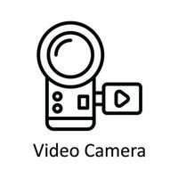 Video Camera Vector   outline Icon Design illustration. Multimedia Symbol on White background EPS 10 File