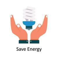 Save Energy Vector Flat Icon Design illustration. Nature and ecology Symbol on White background EPS 10 File